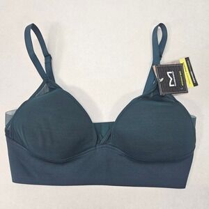 Maidenform Womens Convertible Straps Mesh Trim Bra Teal M‎